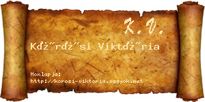 Kőrösi Viktória névjegykártya